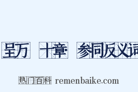 呈万菴十章·参同反义词是什么意思的图片